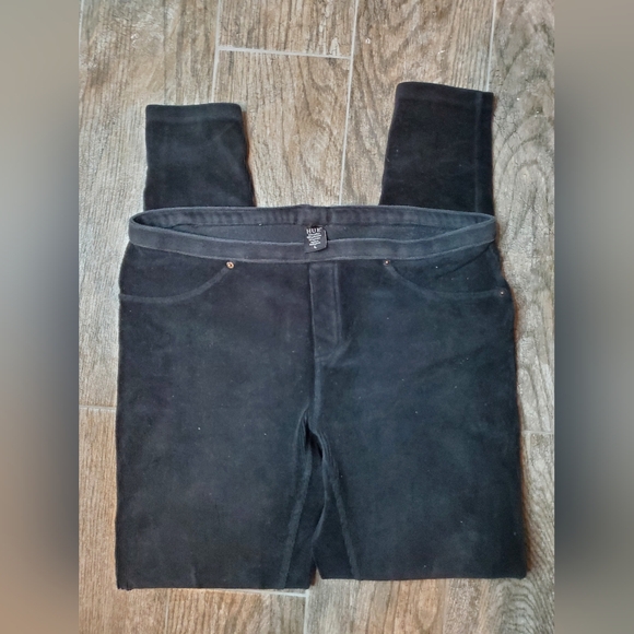 HUE Charcoal Corduroy Jeggings Size L - Picture 1 of 3